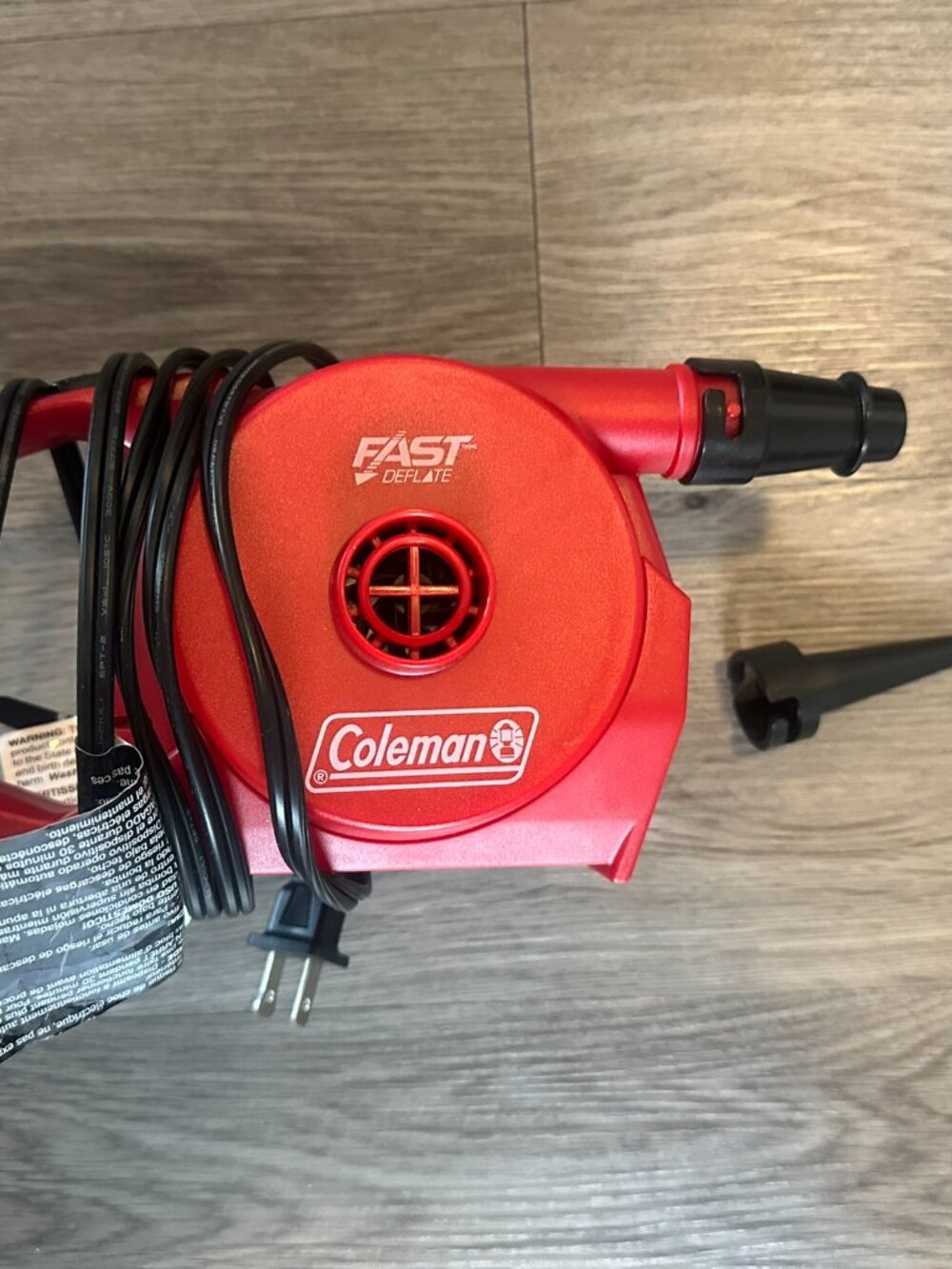 Coleman Quickpump 120V Electric Air Pump with 2 Nozzles - Red / Black